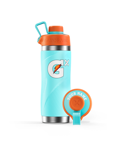 Gx Stainless Steel Neon Blue Bottle with Lid